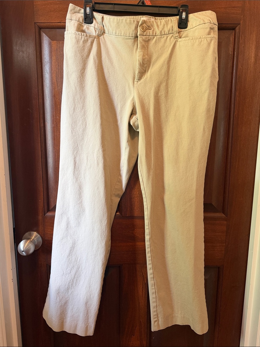 St. John's Bay Women's Straight Leg Pants in Beige